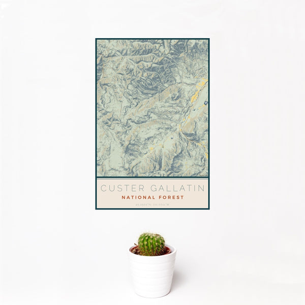 Custer Gallatin - National Forest Map Print in Woodblock