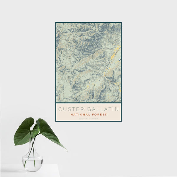 Custer Gallatin - National Forest Map Print in Woodblock