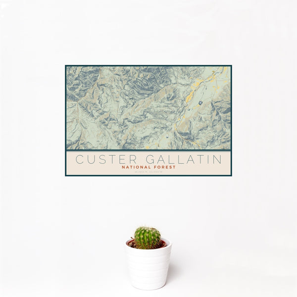 Custer Gallatin - National Forest Map Print in Woodblock