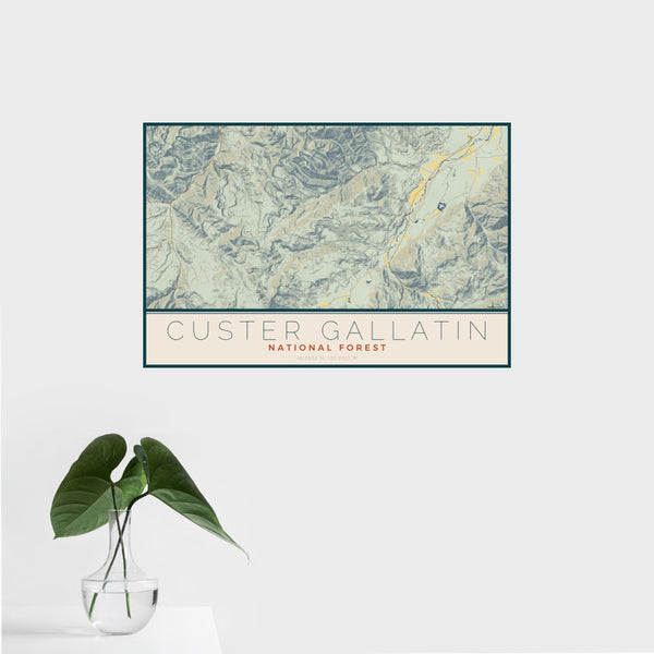 Custer Gallatin - National Forest Map Print in Woodblock