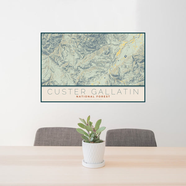 Custer Gallatin - National Forest Map Print in Woodblock