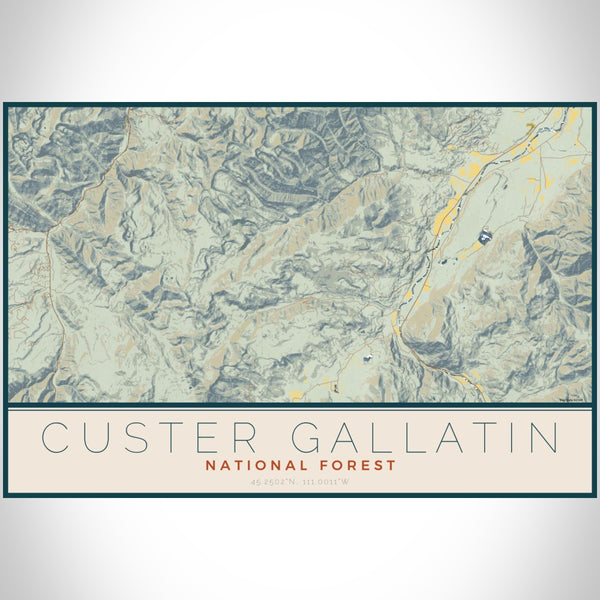 Custer Gallatin - National Forest Map Print in Woodblock