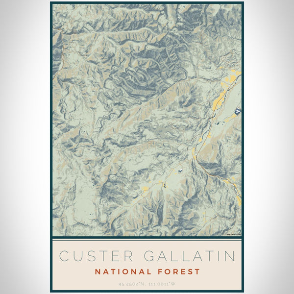 Custer Gallatin - National Forest Map Print in Woodblock