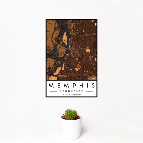 Memphis - Tennessee Map Print in Ember