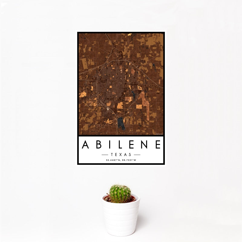 Abilene - Texas Map Print in Ember