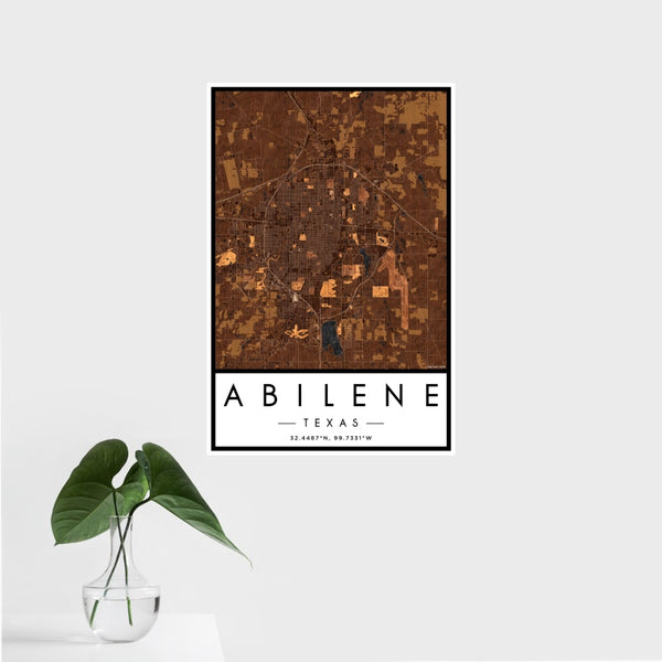 Abilene - Texas Map Print in Ember