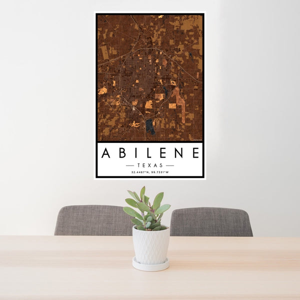 Abilene - Texas Map Print in Ember