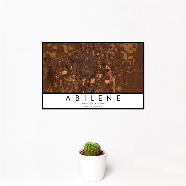 Abilene - Texas Map Print in Ember