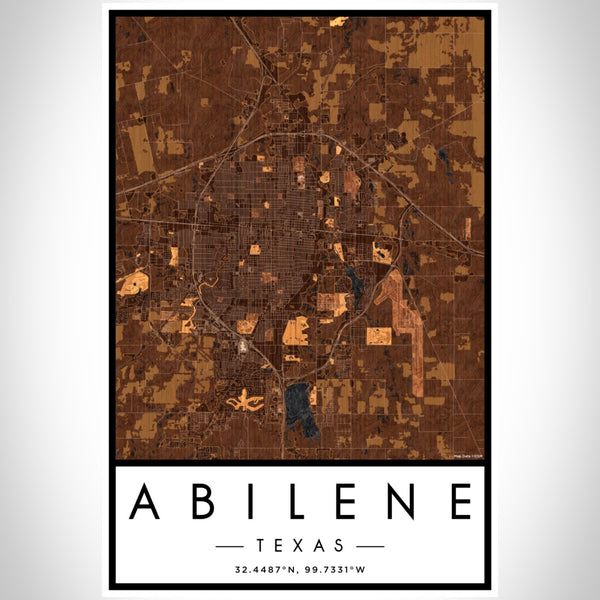 Abilene - Texas Map Print in Ember