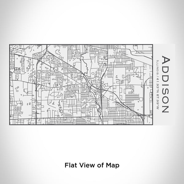 Rendered View of Addison Illinois Map Engraving on 17oz Stainless Steel Insulated Cola Bottle in White