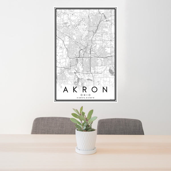 Akron - Ohio Classic Map Print