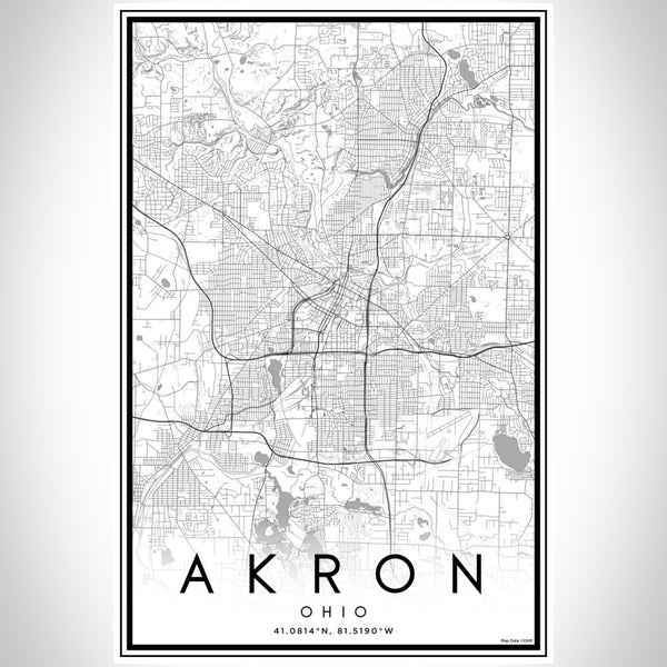 Akron - Ohio Classic Map Print