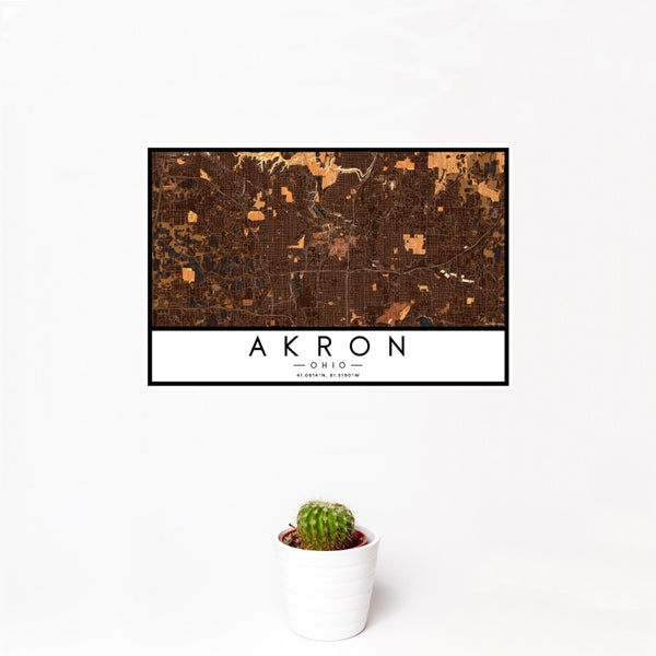 Akron - Ohio Map Print in Ember