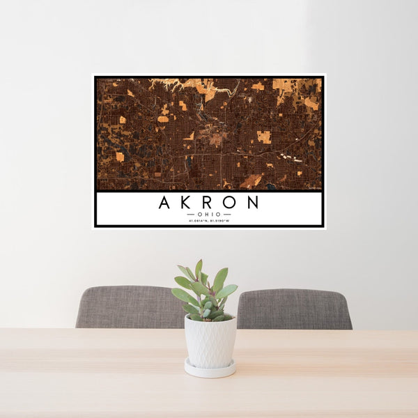 Akron - Ohio Map Print in Ember