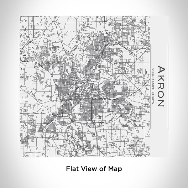 Rendered View of Akron Ohio Map Engraving on 17oz Stainless Steel Insulated Tumbler in White