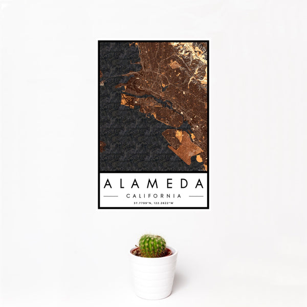 Alameda - California Map Print in Ember