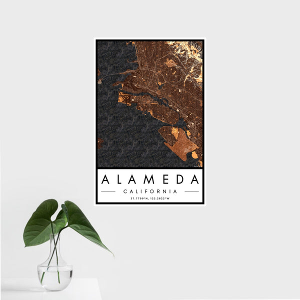 Alameda - California Map Print in Ember