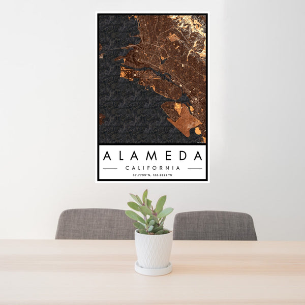 Alameda - California Map Print in Ember