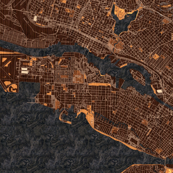 Alameda - California Map Print in Ember