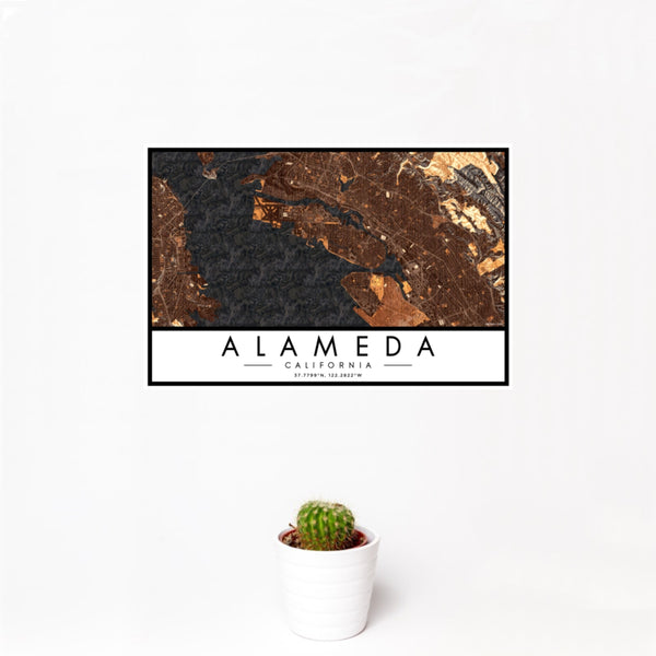 Alameda - California Map Print in Ember