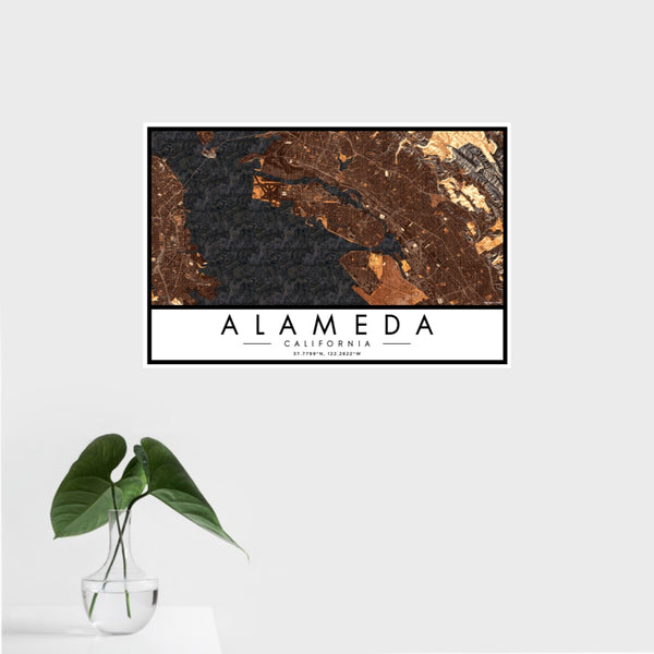 Alameda - California Map Print in Ember