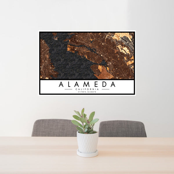 Alameda - California Map Print in Ember