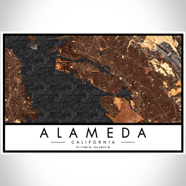 Alameda - California Map Print in Ember