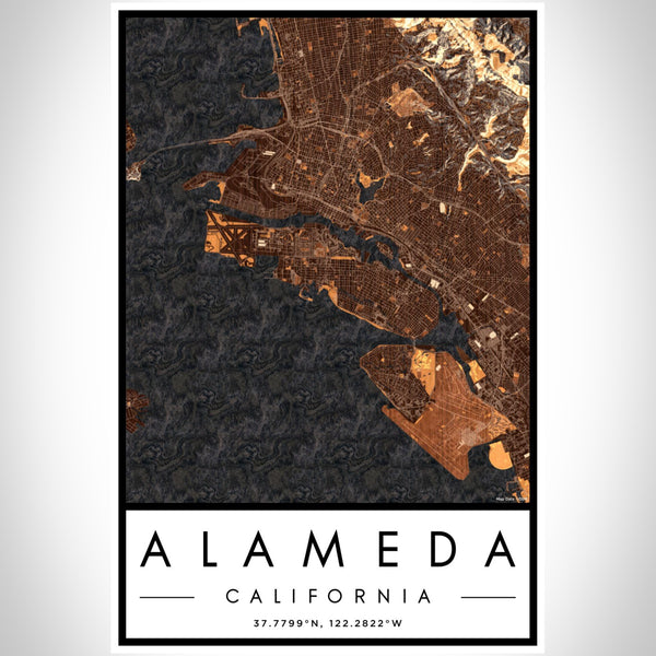 Alameda - California Map Print in Ember