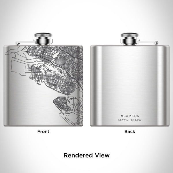 Alameda - California Map Hip Flask