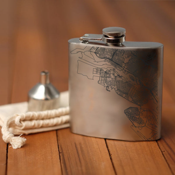 Alameda - California Map Hip Flask