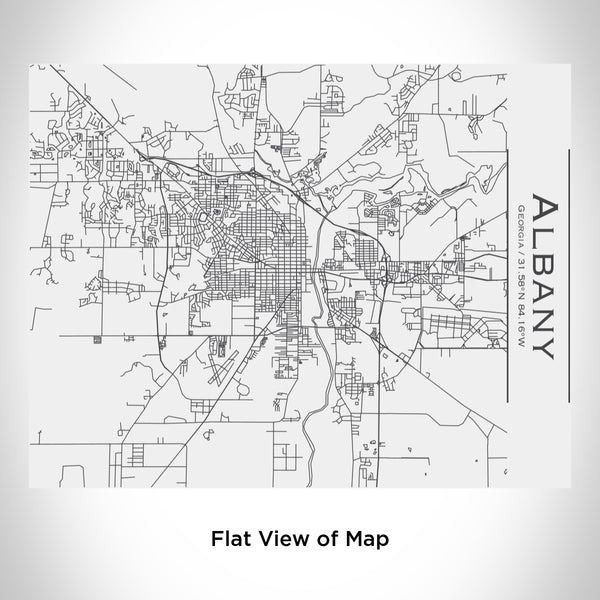 Rendered View of Albany Georgia Map Engraving on 20oz Stainless Steel Insulated Bottle with Bamboo Top in White