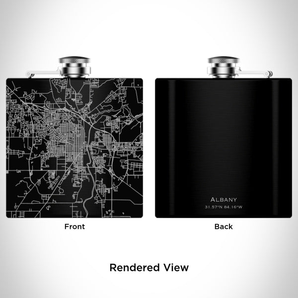 Albany - Georgia Map Hip Flask in Matte Black