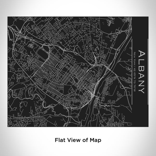 Albany - New York Map Bottle with Bamboo Top in Matte Black