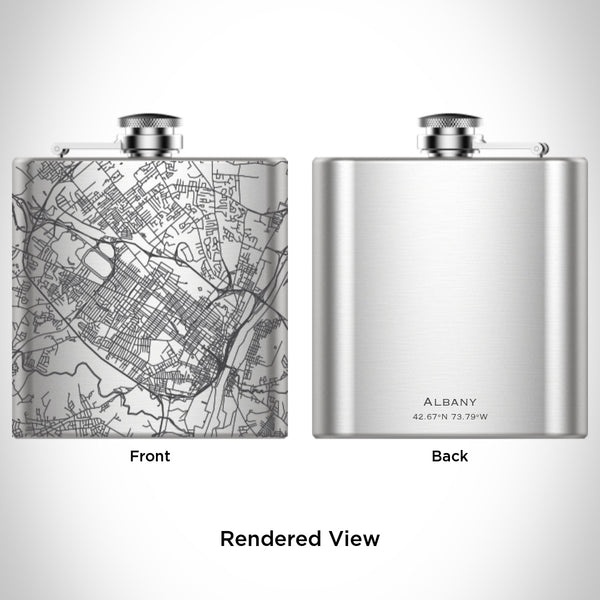 Albany - New York Map Hip Flask