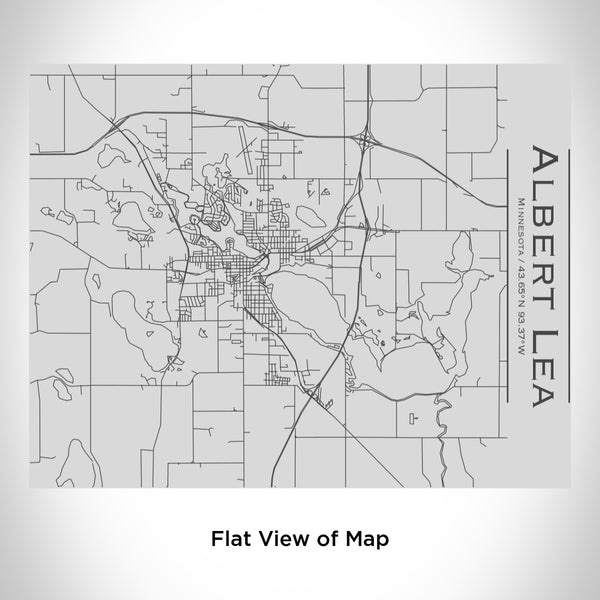 Rendered View of Albert Lea Minnesota Map Engraving on 20oz Stainless Steel Insulated Bottle with Bamboo Top