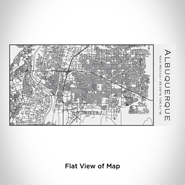 Rendered View of Albuquerque New Mexico Map Engraving on 17oz Stainless Steel Insulated Cola Bottle in White