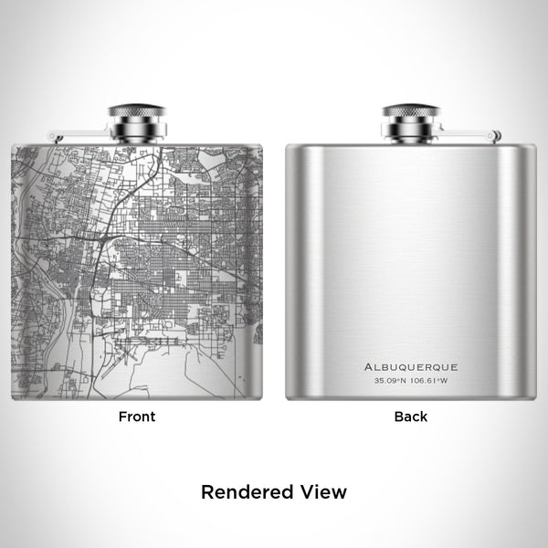 Albuquerque - New Mexico Map Hip Flask