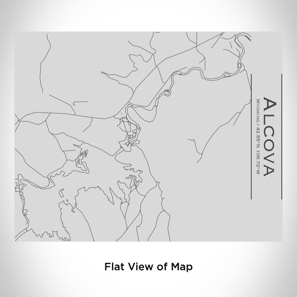Rendered View of Alcova Wyoming Map Engraving on 20oz Stainless Steel Insulated Bottle with Bamboo Top
