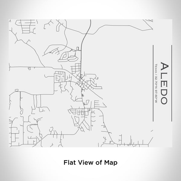 Rendered View of Aledo Texas Map Engraving on 20oz Stainless Steel Insulated Bottle with Bamboo Top in White