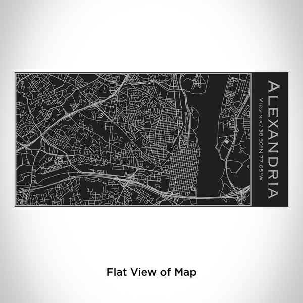 Rendered View of Alexandria Virginia Map Engraving on 17oz Stainless Steel Insulated Cola Bottle in Black