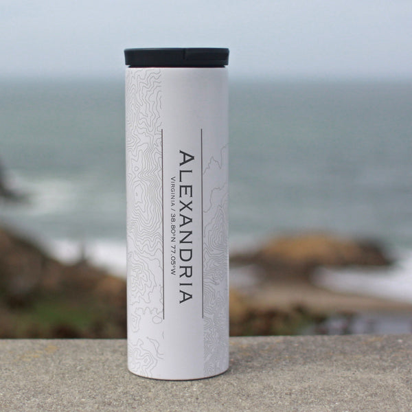 Alexandria Virginia Custom Engraved City Map Inscription Coordinates on 17oz Stainless Steel Insulated Tumbler in White