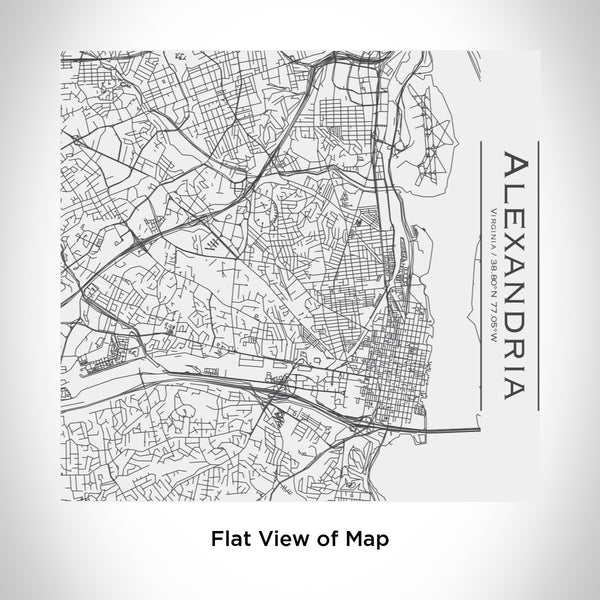 Rendered View of Alexandria Virginia Map Engraving on 17oz Stainless Steel Insulated Tumbler in White