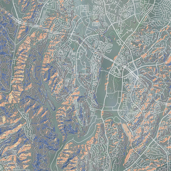 Aliso Viejo California Map Print in Afternoon Style Zoomed In Close Up Showing Details