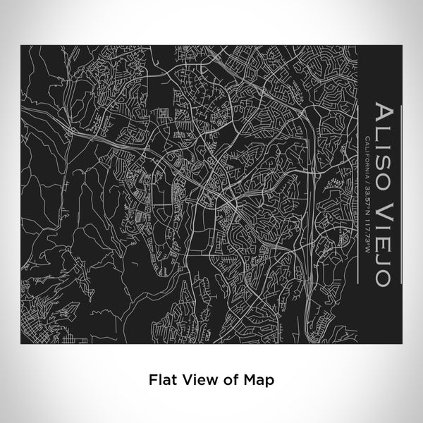Rendered View of Aliso Viejo California Map Engraving on 20oz Stainless Steel Insulated Bottle with Bamboo Top in Black