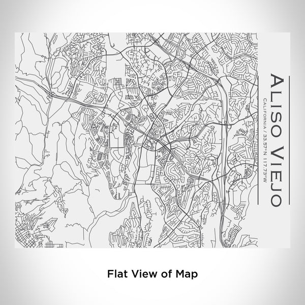 Rendered View of Aliso Viejo California Map Engraving on 20oz Stainless Steel Insulated Bottle with Bamboo Top in White