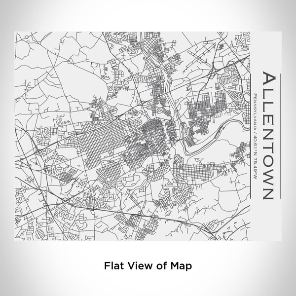 Rendered View of Allentown Pennsylvania Map Engraving on 20oz Stainless Steel Insulated Bottle with Bamboo Top in White