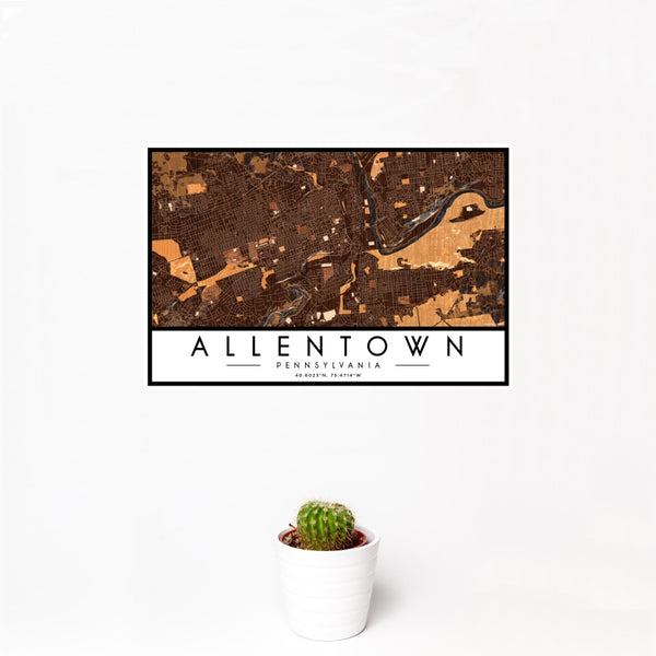 Allentown - Pennsylvania Map Print in Ember