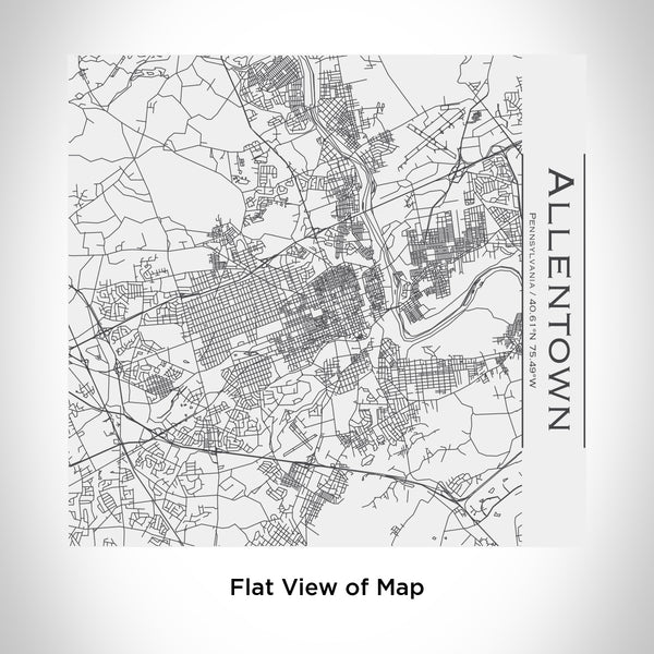 Rendered View of Allentown Pennsylvania Map Engraving on 17oz Stainless Steel Insulated Tumbler in White
