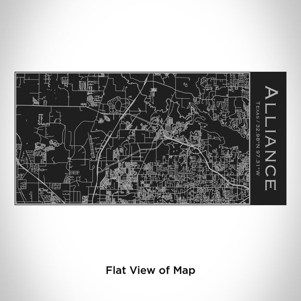 Rendered View of Alliance Texas Map Engraving on 17oz Stainless Steel Insulated Cola Bottle in Black