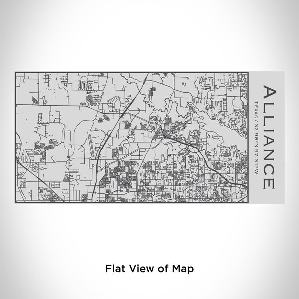 Rendered View of Alliance Texas Map Engraving on 17oz Stainless Steel Insulated Cola Bottle